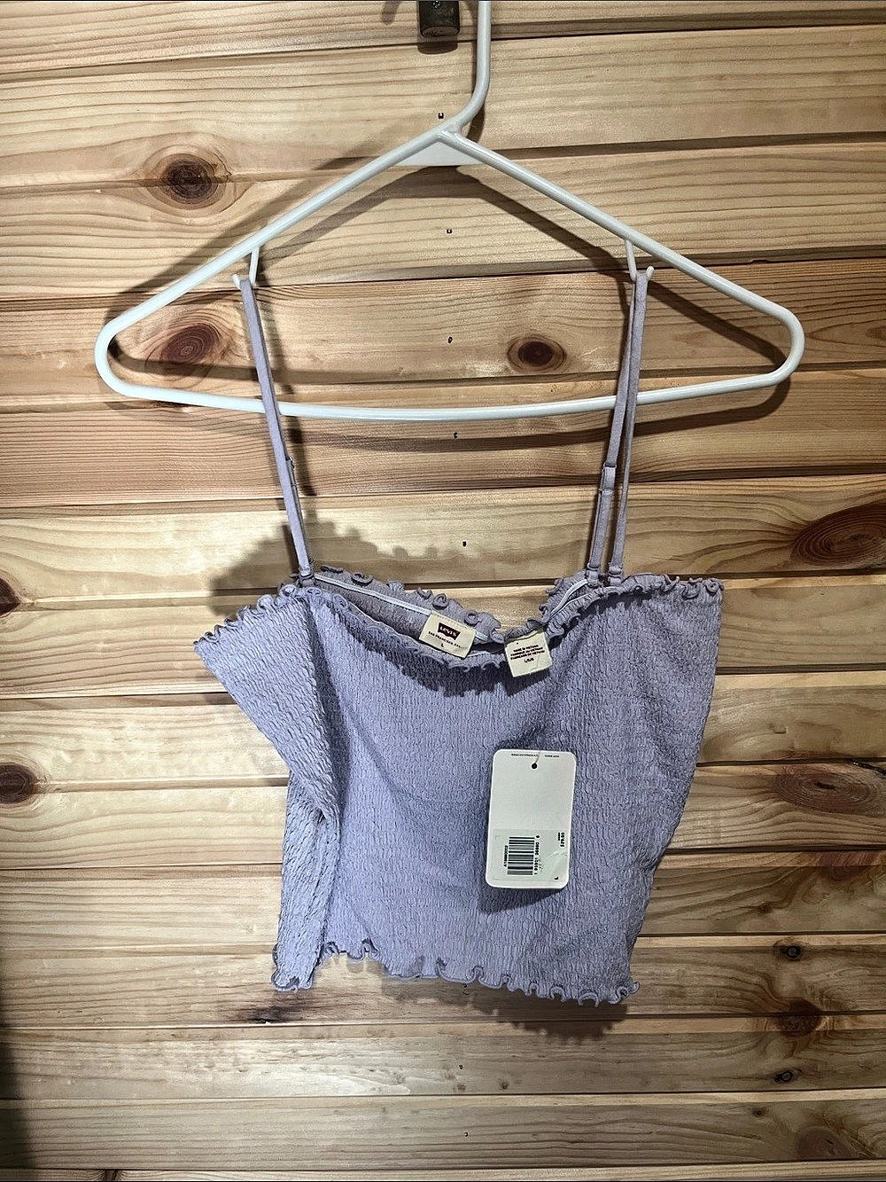 Levi's Claire Tank Camisole Ruffle Trim Purple Large
